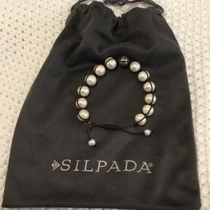 Silpada Silver and Pearl Bracelet on Silk Cord